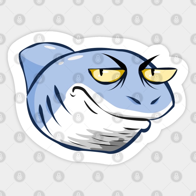 Annoyed Shark Sticker by CrocoWulfo